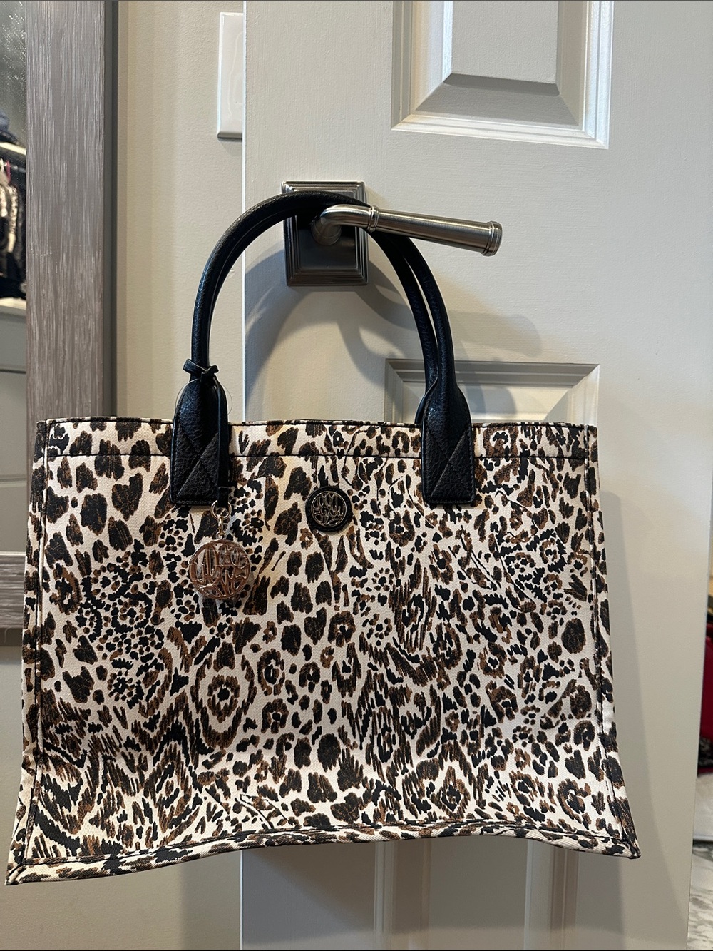 Lilly Pulitzer Brown and Black Leopard Print Winstead Tote